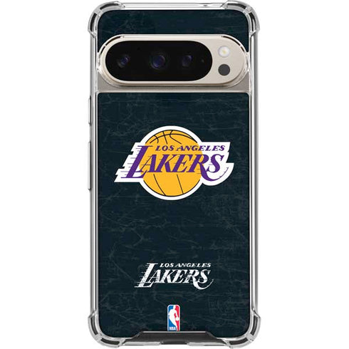 NBA Los Angeles Lakers Black Primary Logo Pixel 9/9 Pro Clear Case
